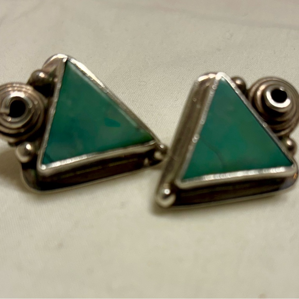 Turquoise and Sterling Silver Earrings by Echo of the Dreamer